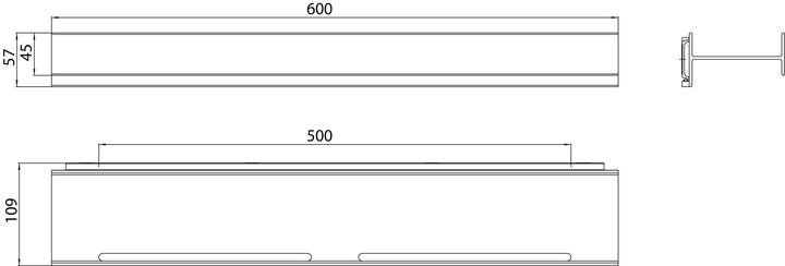 Produktbild Emco aura Duschreling, 600 mm, zwei Ablaufrinnen, schwarzmatt, 854513402 (600 mm)