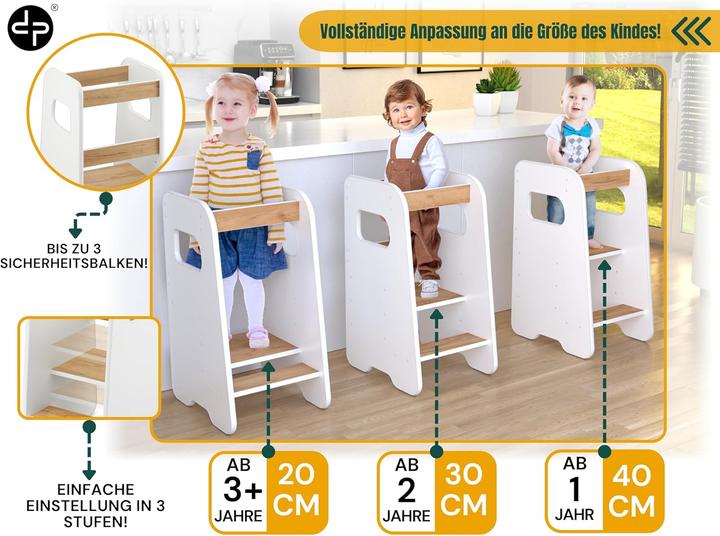 Actual product image DefiPad Learning Tower for Children in White Oak