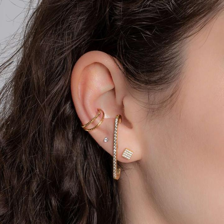 Immagine prodotto Bijouteria Piercing orecchio (Rivestimento PVD (color oro), Acciaio chirurgico 316L)
