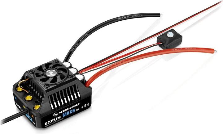 Actual product image Hobbywing Ezrun MAX6 G2 controller 200 Amp, 3-8s LiPo, BEC 8A