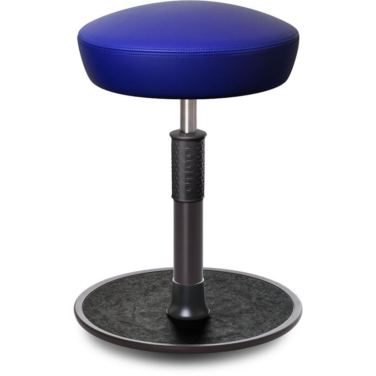 Ongo, Bürostuhl, Sitz- Stehhocker Free Regular Hutsitz Boxmark Leder blau schwarz /schwarz