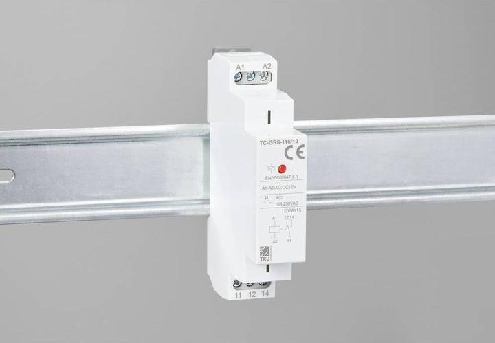 Actual product image Tru Components TC-GR8-116/12 Auxiliary switch 1 changeover contact 12 V/AC, 12 V/DC 16 A