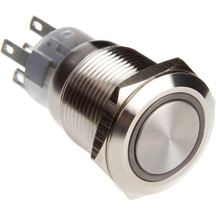 DimasTech Schalter/-taster 19mm - Silverline - gelb, Taster + Schalter, Silber