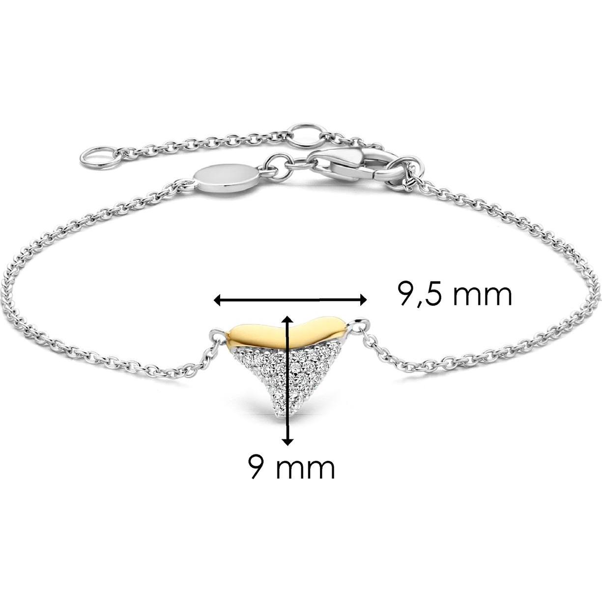 Thumbnail - Ti Sento Milano, Armschmuck, Armband Haifischzahn mit Zirkonia bicolor 2997ZY, (20 cm, 925 Sterling Silber)