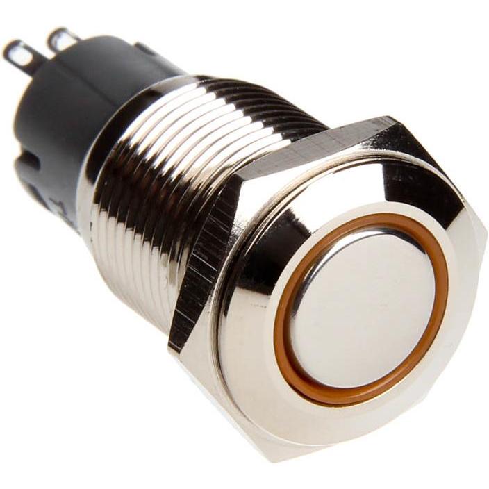 DimasTech Schalter/-taster 16mm - Silverline - orange, Taster + Schalter, Silber
