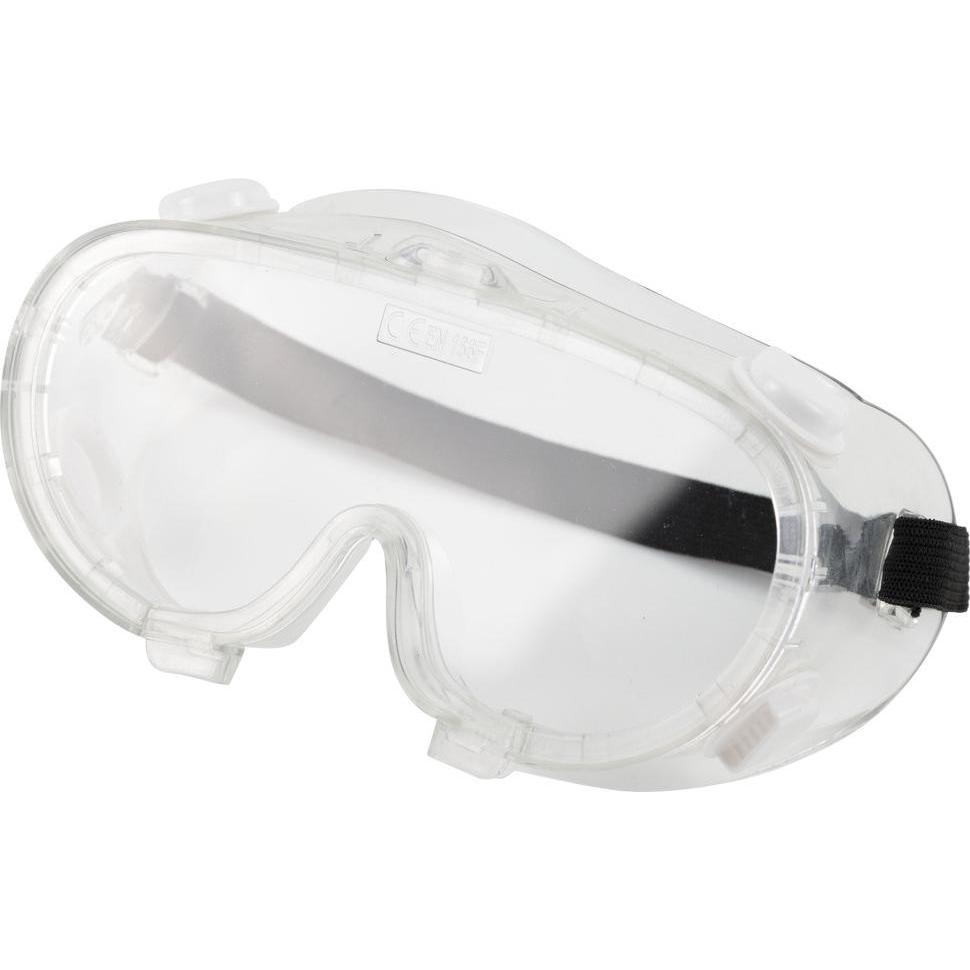 Nitras, Schutzbrille + Gesichtsschutz, Vollsichtschutzbrille mit Ventilation PC 1 mm, mit verstellbarem Kopfband