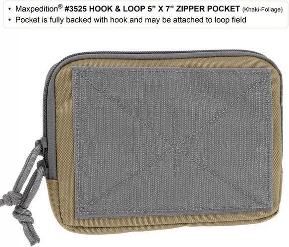 Produktbild Maxpedition Hook & Loop 12.5cm x 17.5cm Zipper Pocket