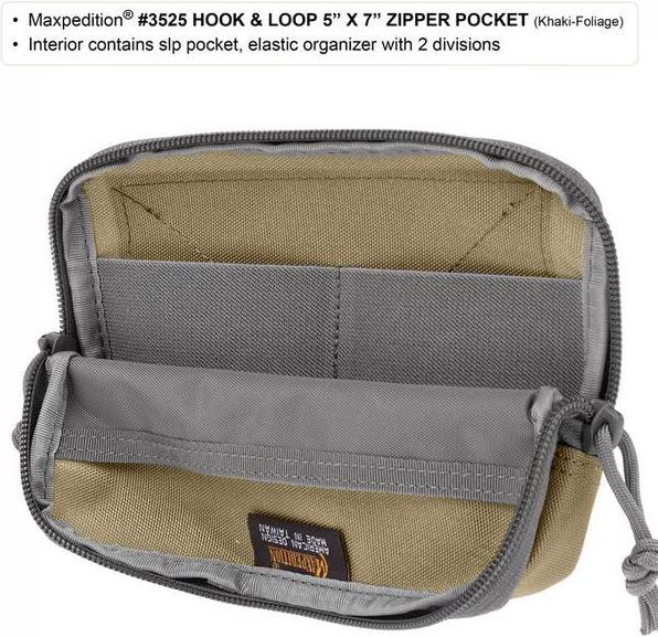 Produktbild Maxpedition Hook & Loop 12.5cm x 17.5cm Zipper Pocket