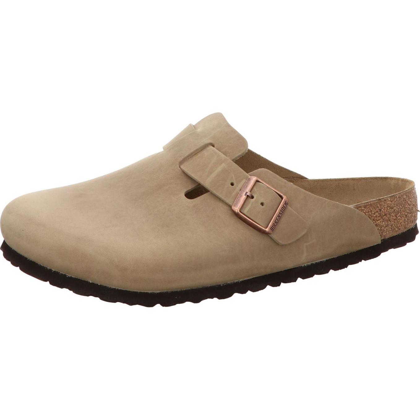 Birkenstock, Unisex, Sandalen, Boston Geöltes Nubukleder normal, Braun, (43)