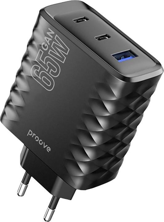 Proove Speed Surge Gan 65W black (65 W, 3 ports)