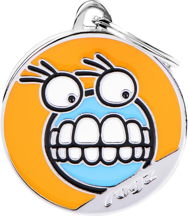 Actual product image Rogz Orange Grinz dog ID tag, diameter 3cm (1 pc) (Dog, General)