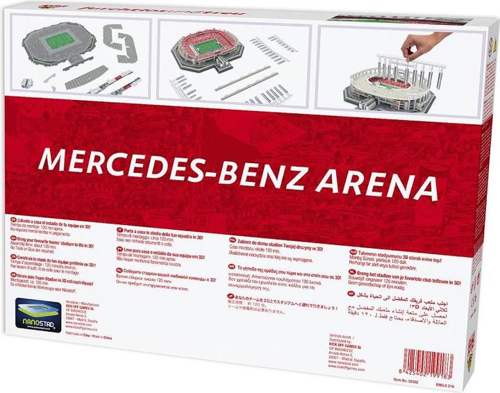 Produktbild Nanostad VfB Stuttgart Stadion 3D Puzzle / VfB Stuttgart Mercedes-Benz Arena 3D Puzzle (117 Teile)