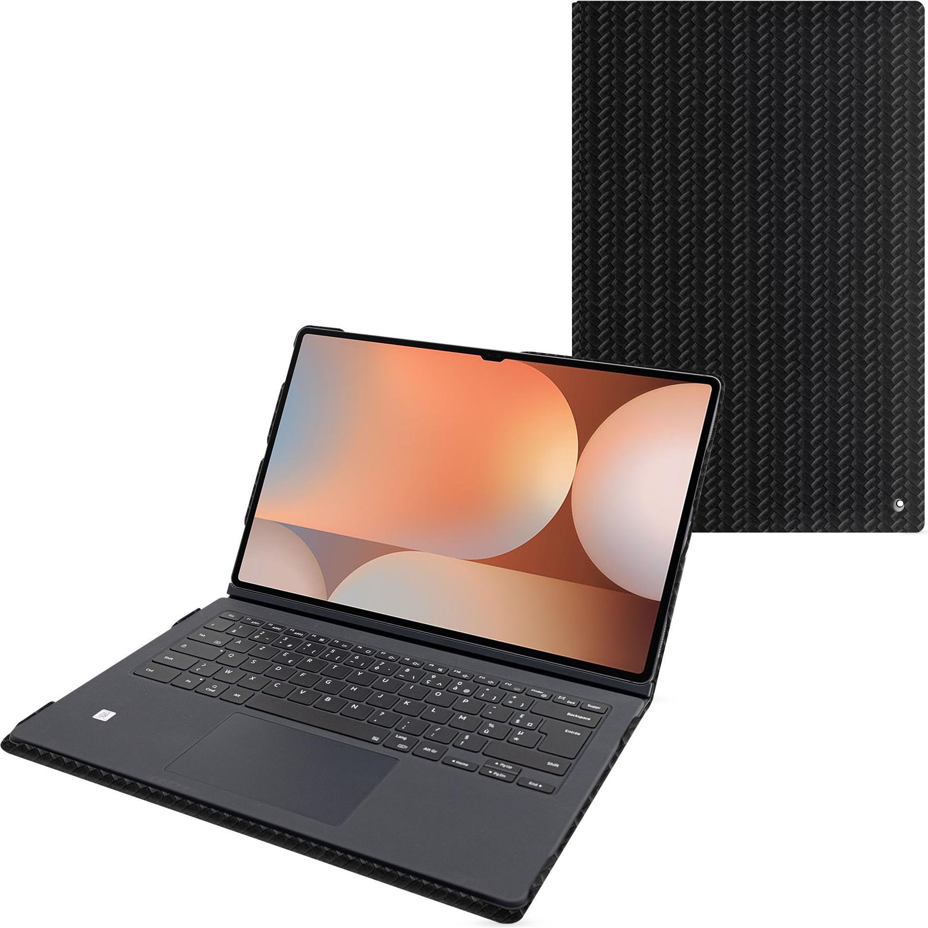 Noreve Samsung Galaxy Tab S10 Ultra Ledertasche kompatibel Book Cover Keyboard (Galaxy Tab S10 Ultra), Tablet Hülle, Sch...