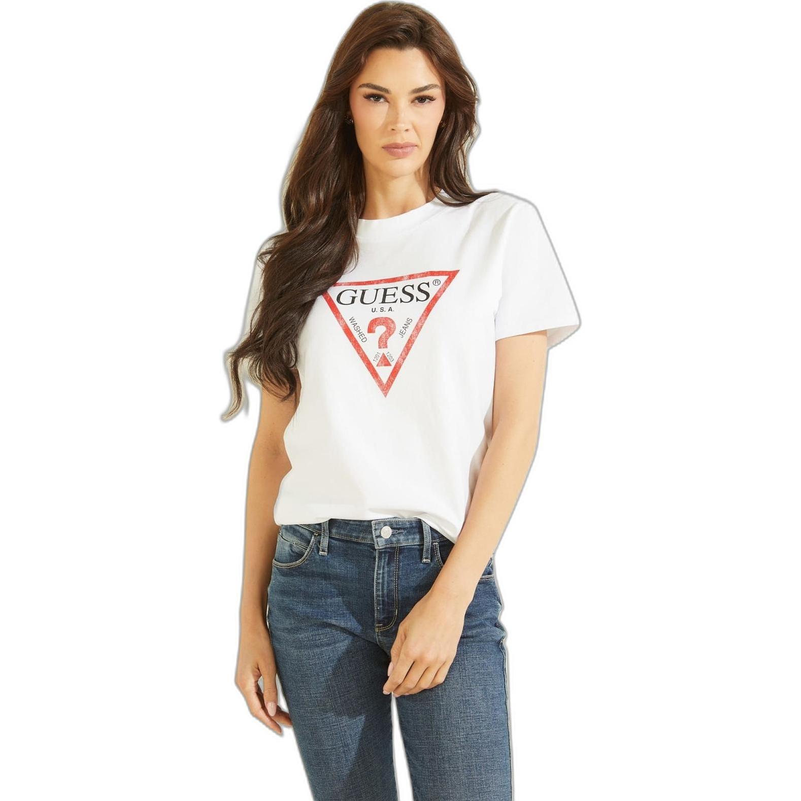 Thumbnail - Guess, Damen, Shirt, Classic Fit Logo, Weiss, (XXL)