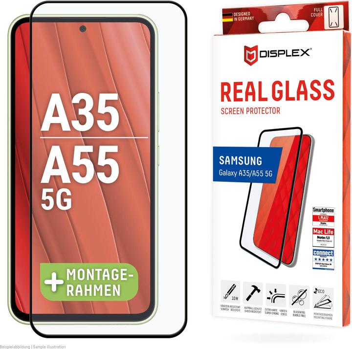 Displex Real Glass, Full Cover Panzerglas (1 pièce(s), Samsung Galaxy A35, Samsung Galaxy A55)