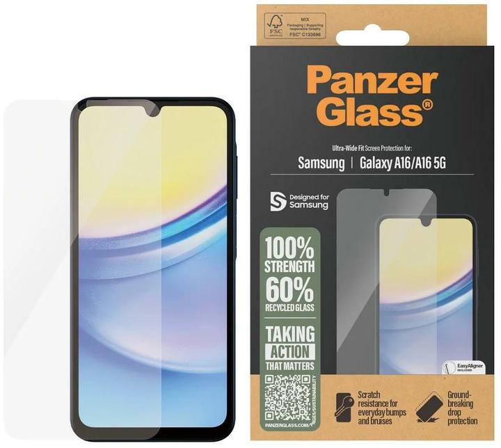 PanzerGlass Ultra-Wide Fit (1 Stück, Samsung Galaxy A16, Samsung Galaxy A16 5G)