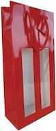 Produktbild Brieger Wein-Tragtasche rot mit Fenster, für 2 Flaschen, Packung à 10 Stück (Weinverschluss)