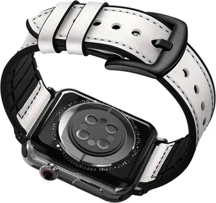 Produktbild Porodo Silicone Watch Band for Apple Watch 44mm / 45mm - White (45 mm, 44 mm, Silikon)