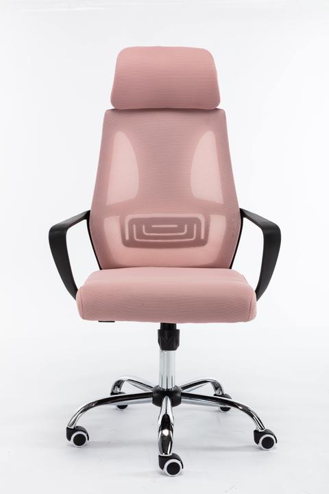 Actual product image Topeshop FOTEL NIGEL RÓZOWY Office computer chair Upholstered seat Mesh backrest (47 - 57 cm)