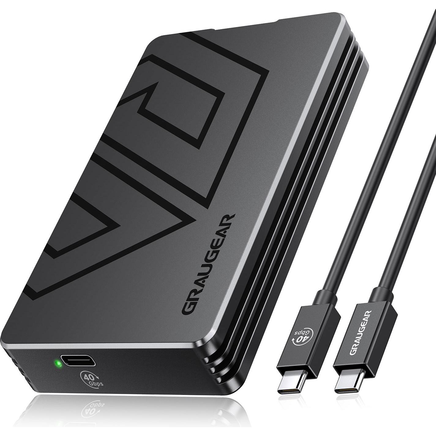 Graugear externes M.2-SSD-Gehäuse mit PCIe 4.0 USB-C (M.2), Case per hard disk, Nero