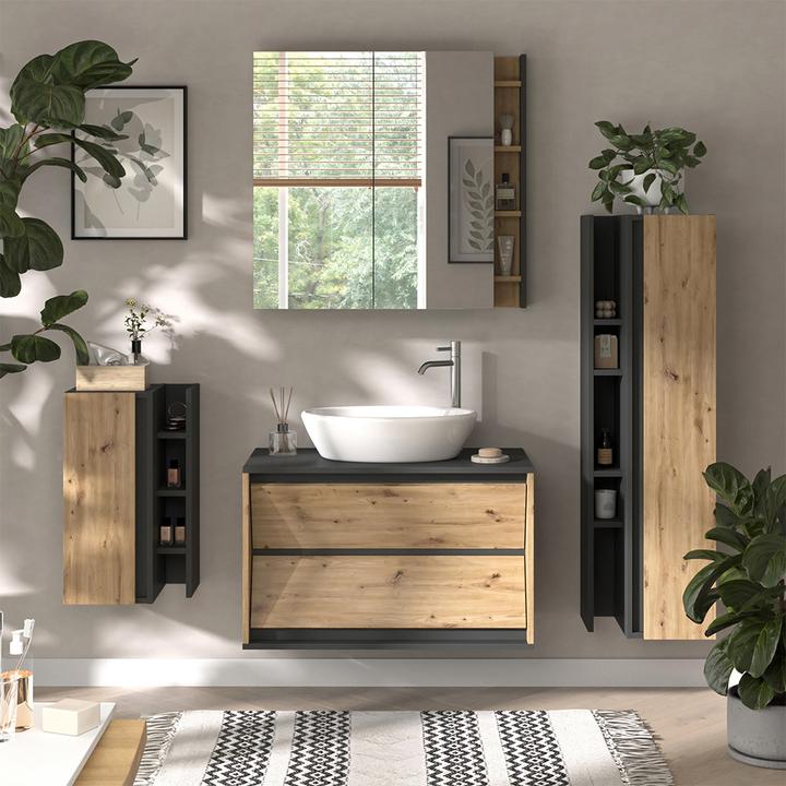 Produktbild Vicco Badmöbel-Set Edelin, Artisan/Anthrazit, 4 Teile