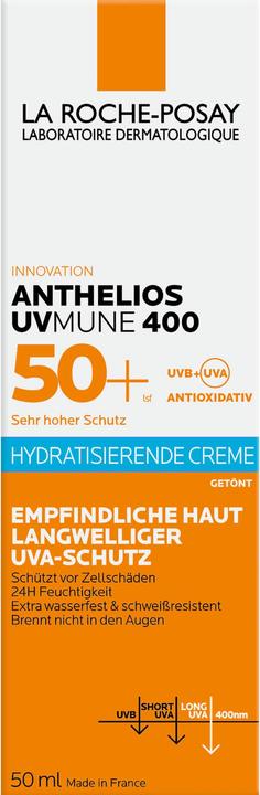 Nutritional values and ingredients La Roche Posay Anthelios UV Mune 400 (Sun cream face, SPF 50+, 50 ml, 77 g)