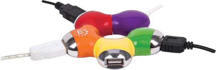 Actual product image Manhattan Hi-Speed USB 2.0 Flex Hub, Power Supply via USB (4 ports)