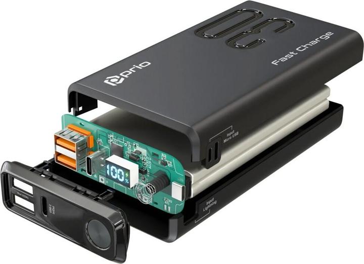 Produktbild prio Fast Charge (22.5W SCP/ 18W PD / QC3.0) Powerbank 30.000mAh schwarz (30000 mAh, 111 Wh)