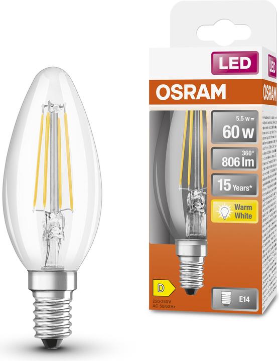 Produktbild Osram Led Retrofit Classic B (E14, 6 W, 806 lm, 1 x, D)