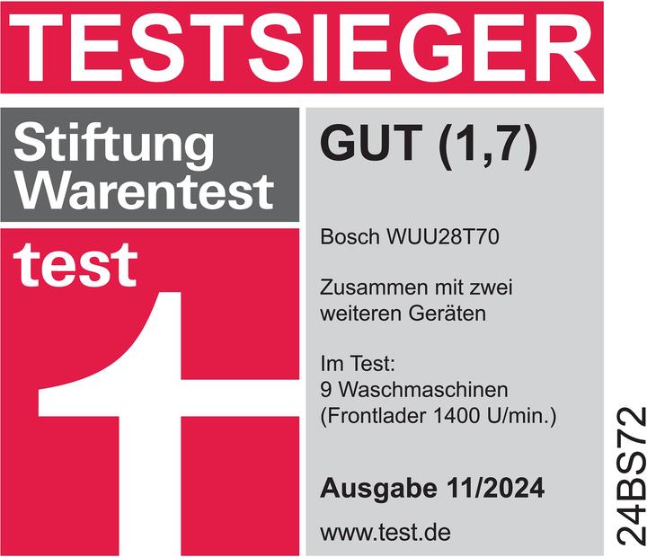 Actual product image Bosch Hausgeräte WUU28T70 (8 kg, Left)