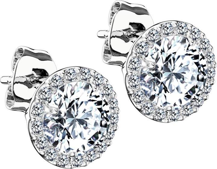 Immagine prodotto Star Piercing Orecchini tondi in argento con bordo in cristallo e cristallo centrale (senza ottone, Argento 925)