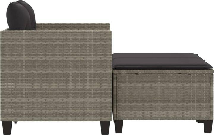 Produktbild vidaXL Gartensofa 2-Sitzer mit Hockern