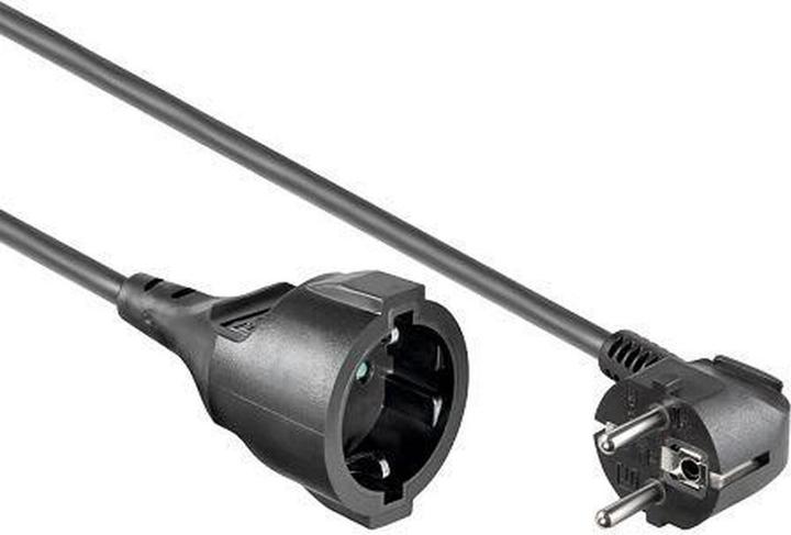 Produktbild Nedis Stromkabel | Schutzkontaktstecker | Schutzkontaktsbuchse | abgewinkelt | gerade | Vernickelt | (3 m, CEE 7/3)