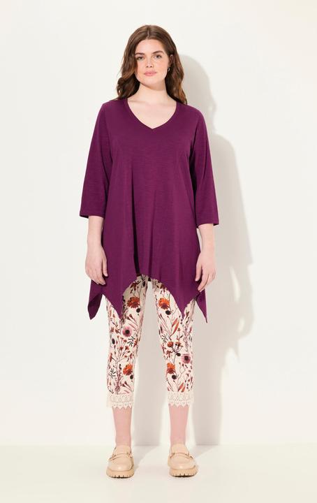 Produktbild Ulla Popken Shirt, Zipfelsaum, V-Ausschnitt, 3/4-Arm (50, 52)