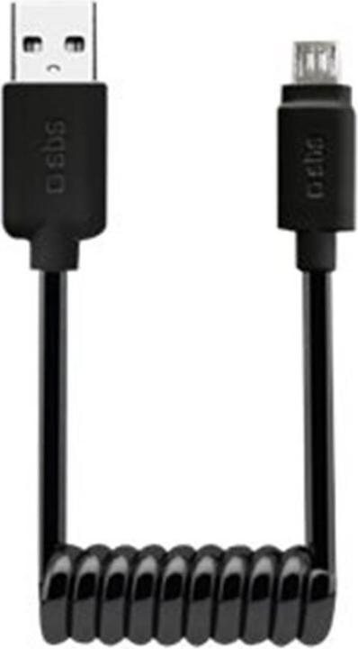 Produktbild SBS Spiral-Daten-&-Ladekabel für Micro-USB (0.50 m, USB 2.0)