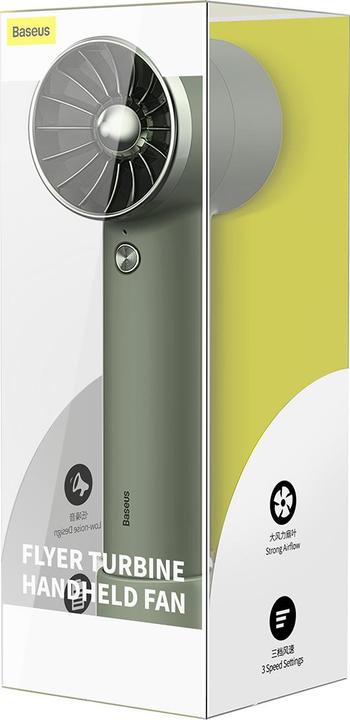 Actual product image Baseus Flyer Turbine Handheld Fan High Capacity4000mAhType-C Output Line Green (56 dB)