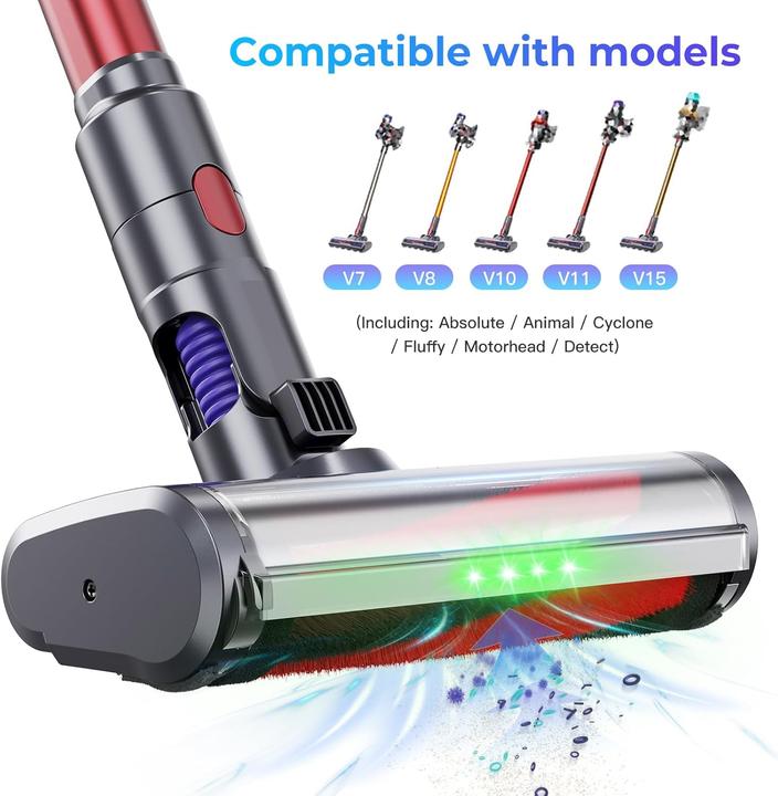Actual product image Evary Bürstenkopf für Dyson V7-V15 Staubsauger mit LED