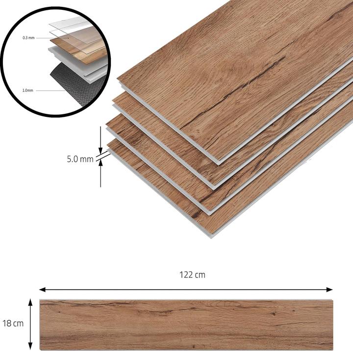 Image du produit neu.holz SPC Klickboden 'Okapirg' 10 Dekordielen 2,196 m² Nordic Oak (Sol en vinyle, 2.20 m²)