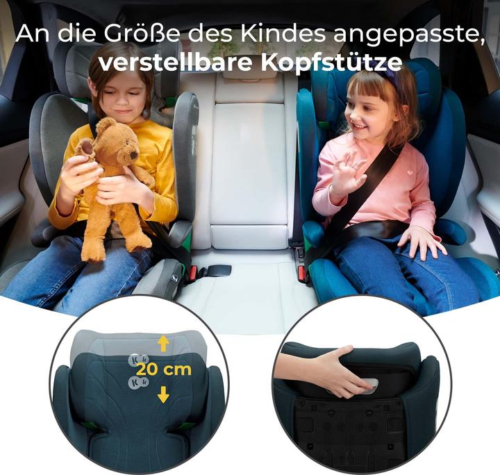 Immagine prodotto KinderKraft Junior Fix 2 Taglia I Blu Porto (Seggiolino per bambini, ECE R129/i-Size Standard)