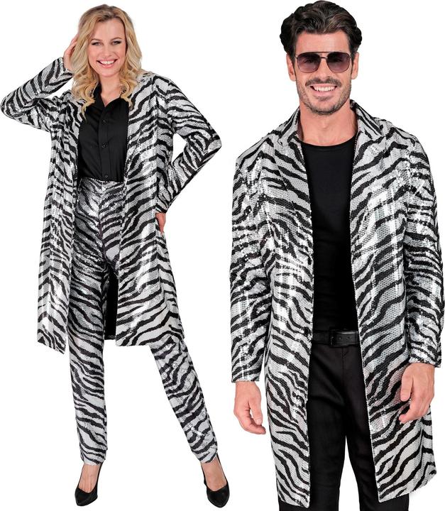 Actual product image Widmann Sequin coat in zebra pattern (M, S)