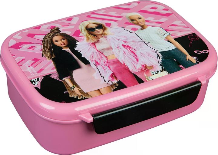Scooli Lunchbox Barbie Pink/Black, Material type: Plastic