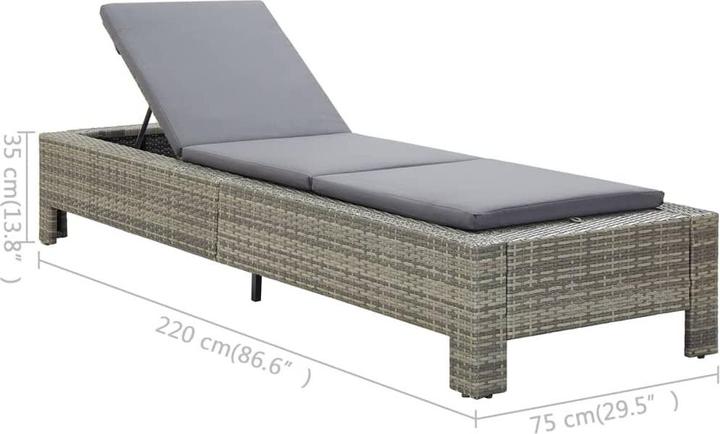 Rattan grigio + cuscino grigio scuro