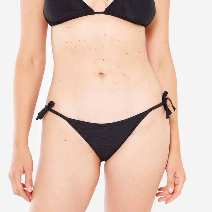 Image du produit Olaian Bas de maillot de bain texturé culotte nouée Femme - SOFY noir (46)
