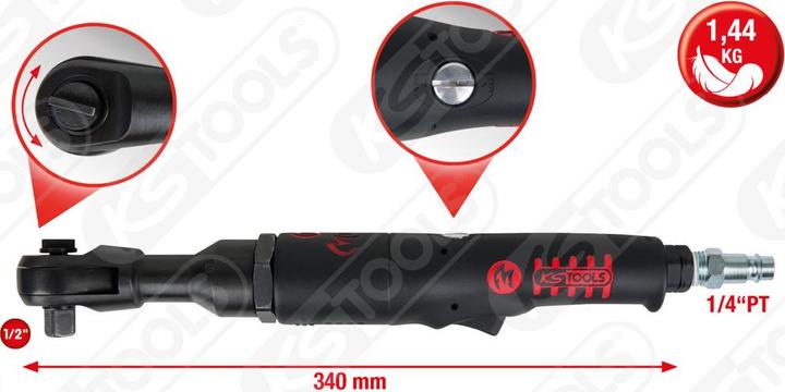 Productafbeelding KS Tools 1/2" MONSTER hoge prestatie luchtratel, 300 rpm, max. 6,3 bar (1/2")