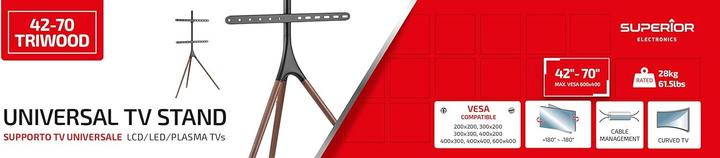 Produktbild Superior Triwood TV-Ständer (32 kg, 42" - 70")