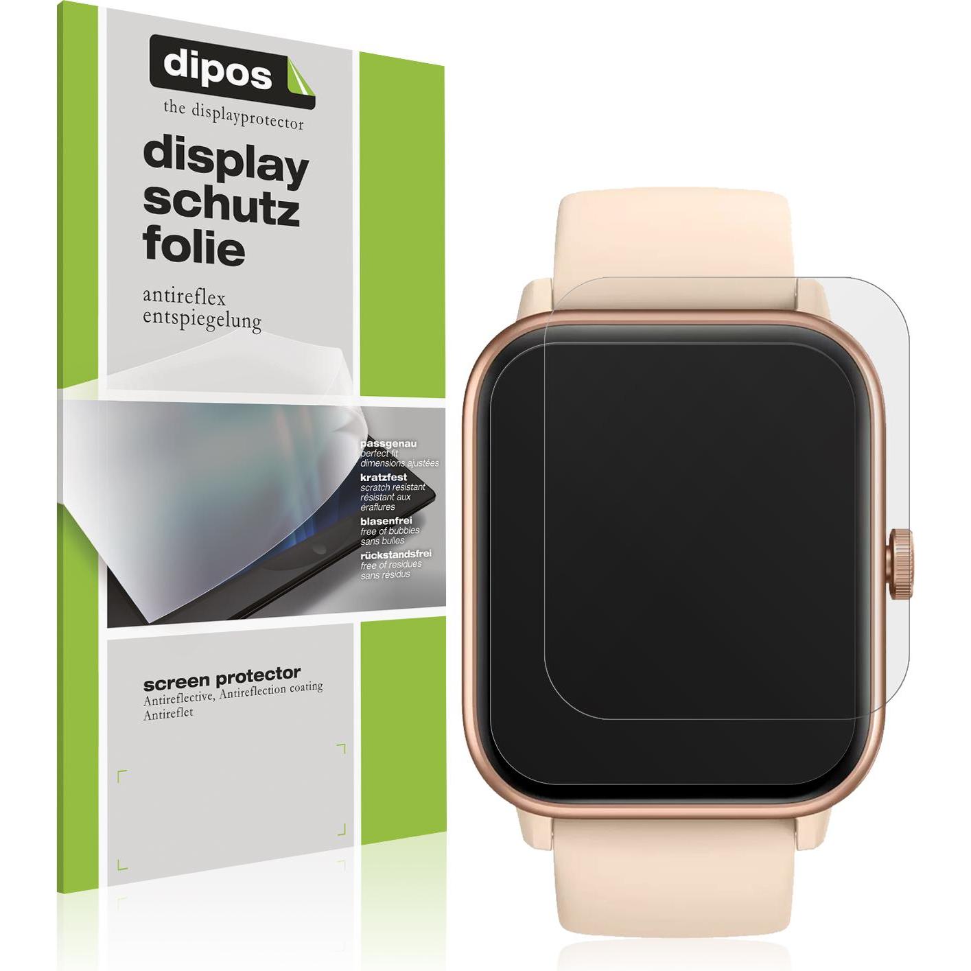 Dipos Displayschutzfolie Antireflex, Smartwatch Schutzfolie, Transparent