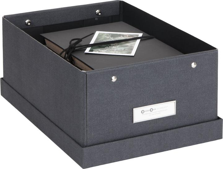 Bigso KARIN Aufbewahrungsbox Schwarz Canvas (23 cm, 1x)