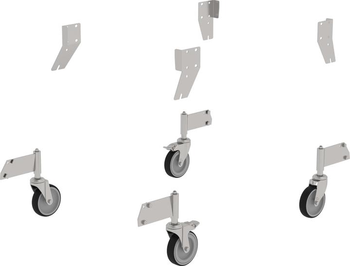 Günzburger Edelstahl Nachrüsatz Roues pivotantes (22 cm)