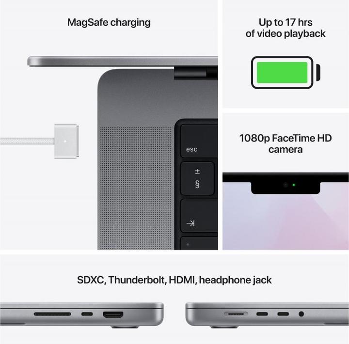 Image du produit Apple MacBook Pro – Late 2021 (14", M1 Pro, 16 Go, 512 Go, CH)