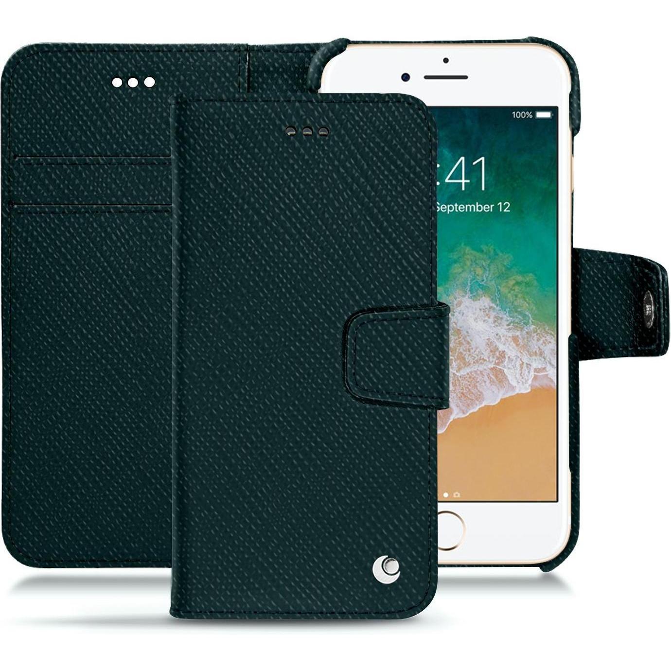 Noreve Lederschutzhülle Wallet (Apple iPhone 7), Smartphone Hülle, Grün